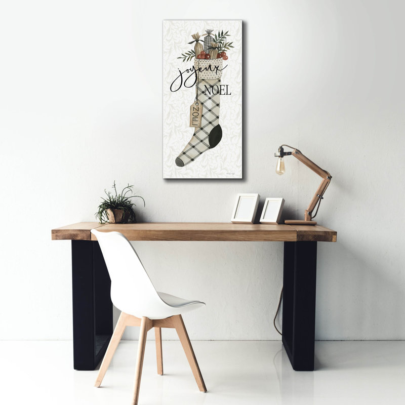  «Noel Stocking» par Cindy Jacobs, art mural sur toile, 20 po x 40 po, H 40 po x l 20 po
