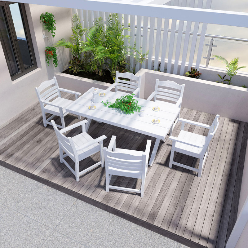 Chaise de salle à manger de patio de 2 avec des hanches, grain de bois blanc pur, choix de détente en plein air 2 bras, hanches fabriquées, prise en bois confortable