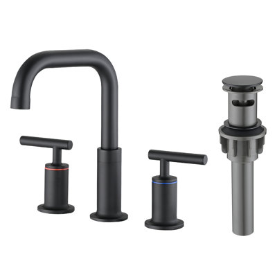 2-handle Bathroom Faucet with Drain Assembly