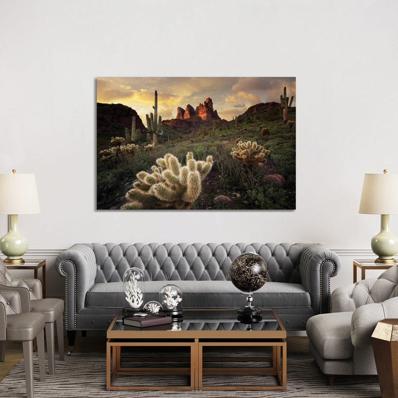 Arizona Desert Sunset, 40" H x 60" W x 1.5" D, Canvas