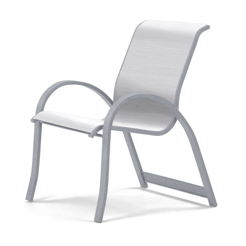 Aruba Stacking Patio Dining Armchair, Abalone, Black