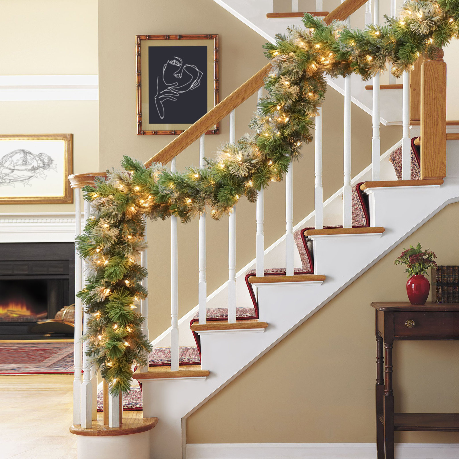 9 Feet by 10 Inches Pre-Lit Oklahoma Pine Artificial Garland