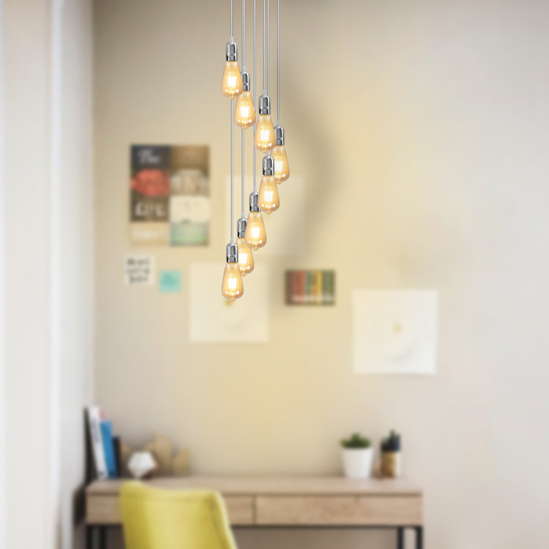 Brodbeck 8 - Light Chrome Cluster Pendant, Yes
