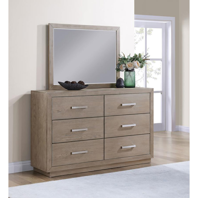 Commode 6 tiroirs avec miroir Norra