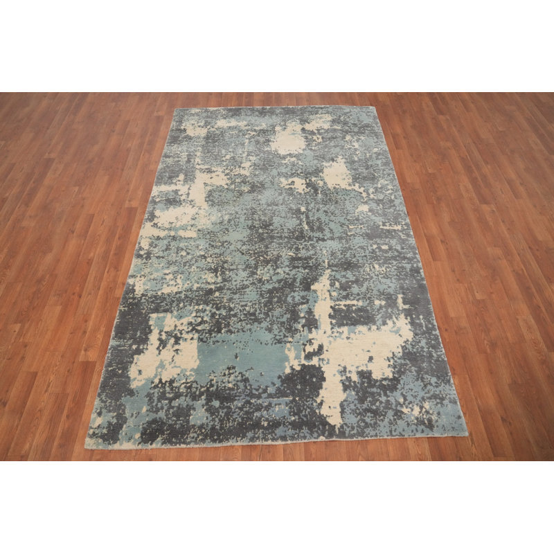 Tapis à motif abstrait moderne délavé 5 x 8