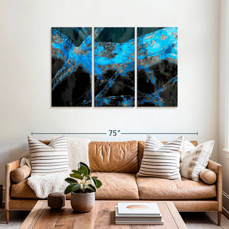 Avery Midnight Blue Abstract, 36" H x 57" W