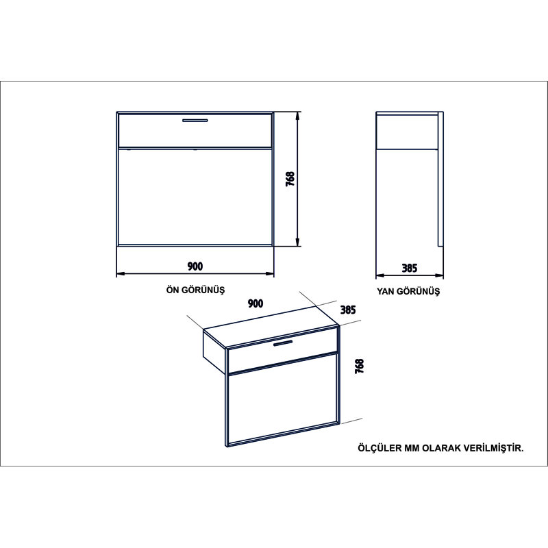 Ensemble de console et miroir 35,43 po Brett