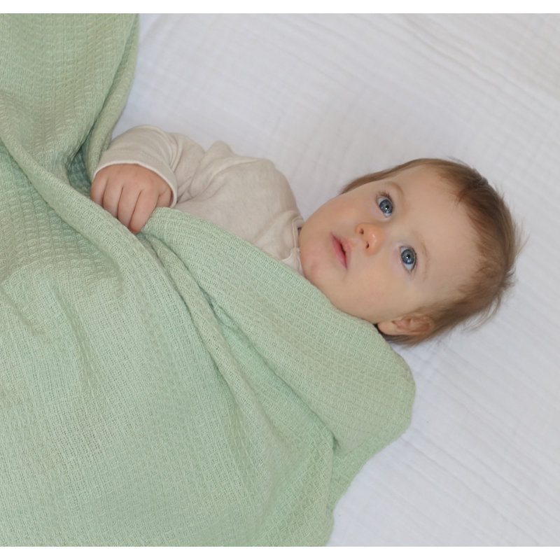Cotton Receiving Blanket, Sage