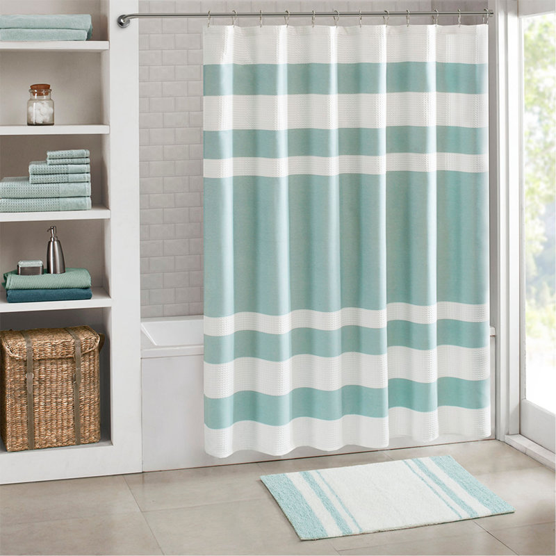 Reversible Bath Rug, Aqua, Set of 3 - 1'8" x 2'6"
