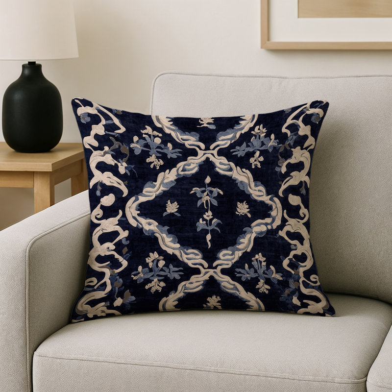 Modern Contemporary Indoor and Outdoor Throw Pillow, Grey/Black/Beige Geometric 7, Square 16"