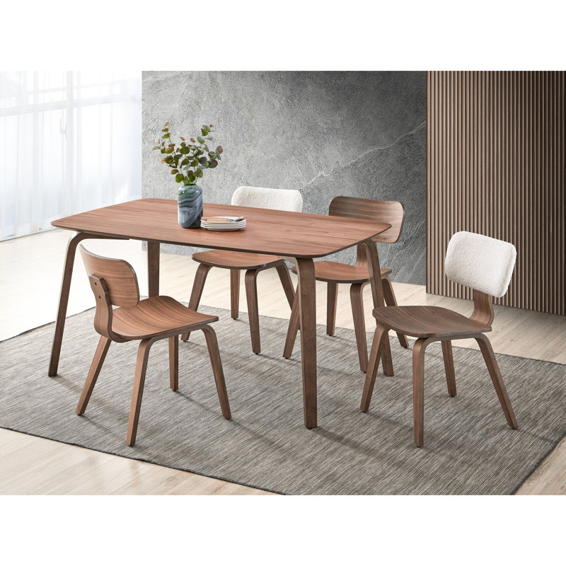 De 2 chaises d'appoint blanches Boucle - Repose-pieds en noyer