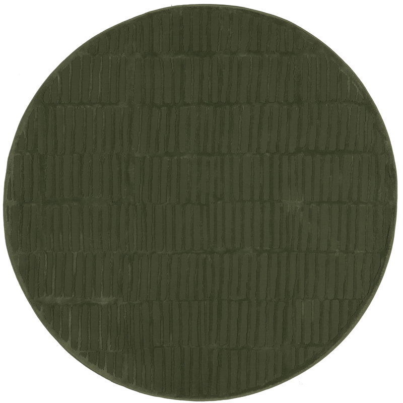 Geometric Machine Washable Area Rug, Round 6'