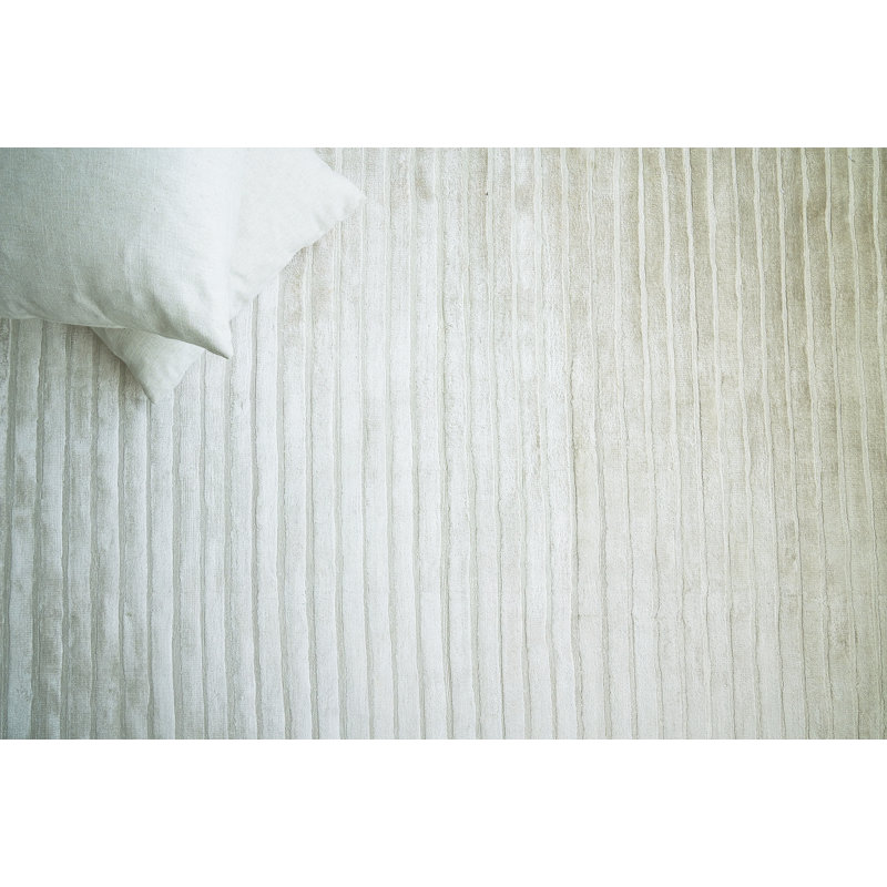 Striped Area Rug in Silver, Rectangle 8' x 10'