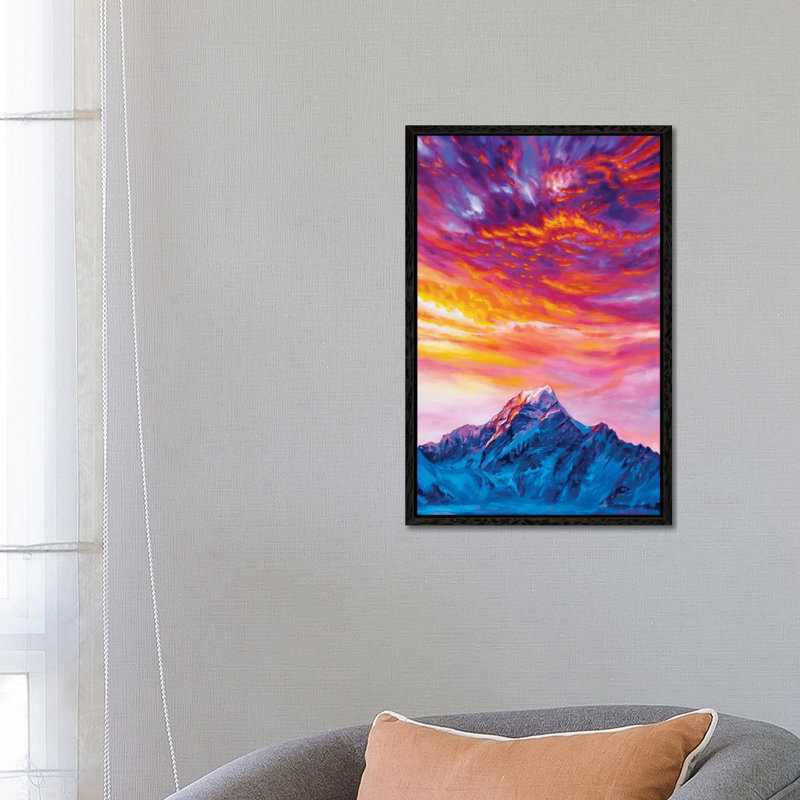 Glow 1 Piece Painting on Canvas, 101.6 cm H x 66.04 cm W, Black Framed