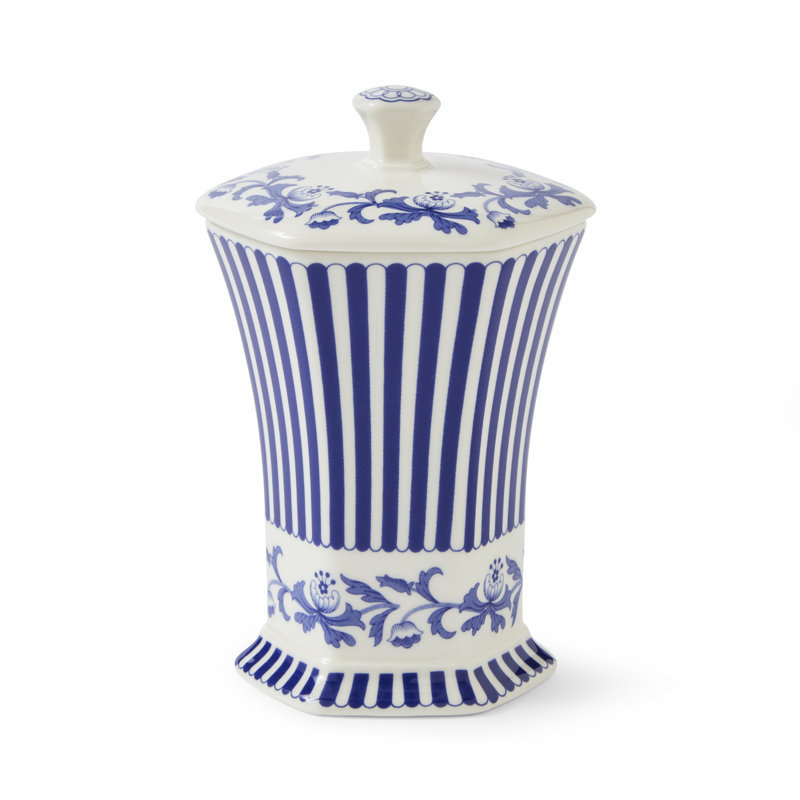 Spode Blue Italian 5.2" Vase - Cobalt BlueWhite Steccato
