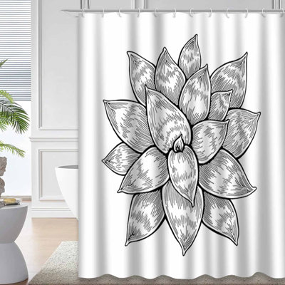 Rideau de douche avec 12 crochets Jungle White