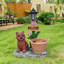Statue d'extérieur de jardinière solaire chiot assis