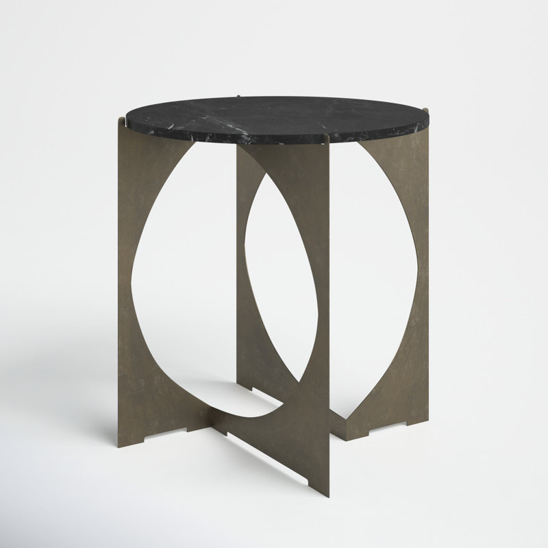 Giles Marble Top End Table, White