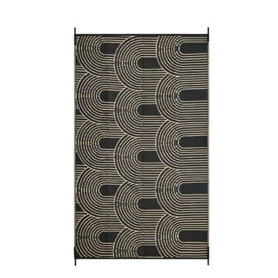 Modern Geometric Outdoor Rug, Beige Camping Mat, Farmhouse Washable Non-Slip Rug for Patio and Garden Use.
