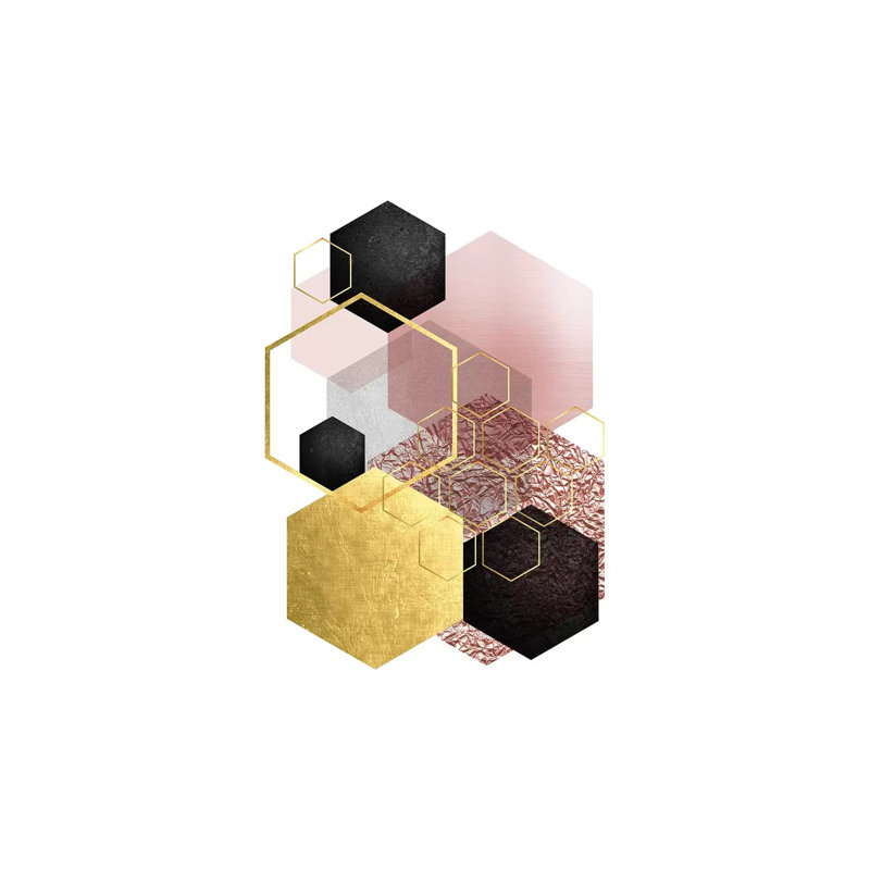 Blush Pink Gold II by Urban Epiphany - Print on Canvas, 30.48 cm H x 45.72 cm W, Wrapped Canvas