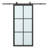 Sliding Metal Frame Glass Barn Door With Handle And Installation Hardware Kit-87407435