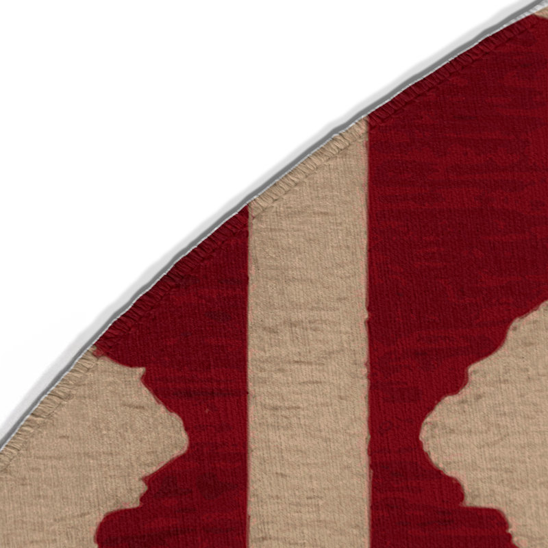 Tapis rouge intérieur et extérieur Trellis, Rond 5 pi
