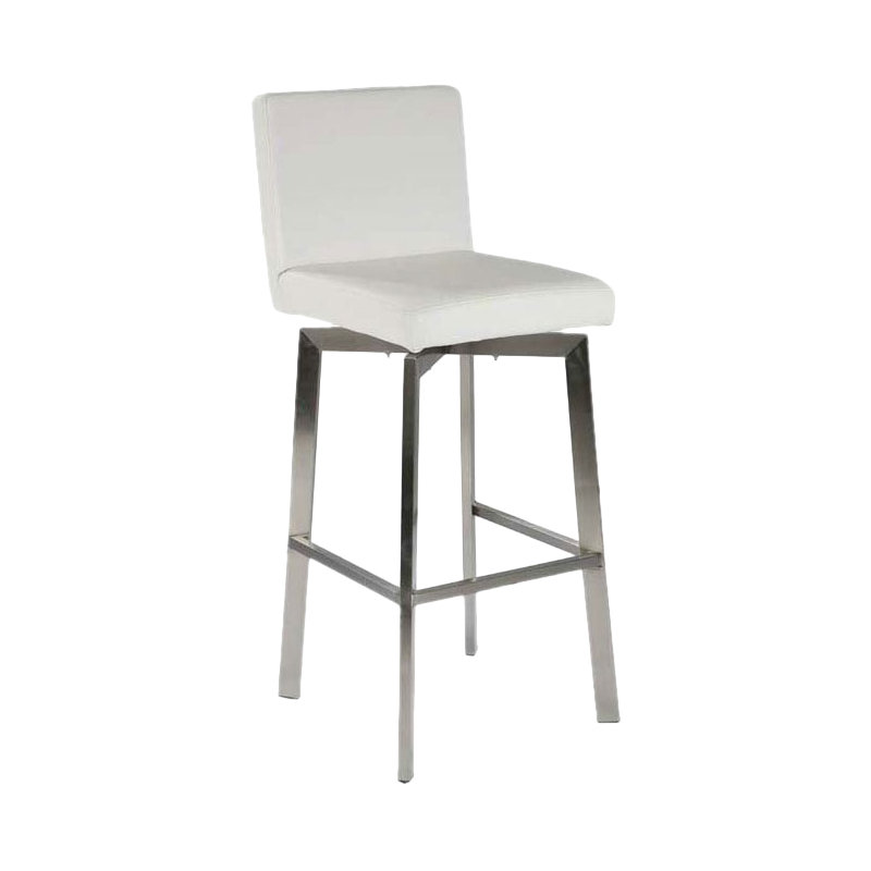Giro 26" Swivel Bar Stool with Cushion, White, Counter Stool (26" Seat Height)