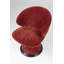 Fauteuil d'appoint sculptural pivotant en chenille cramoisi luxueux
