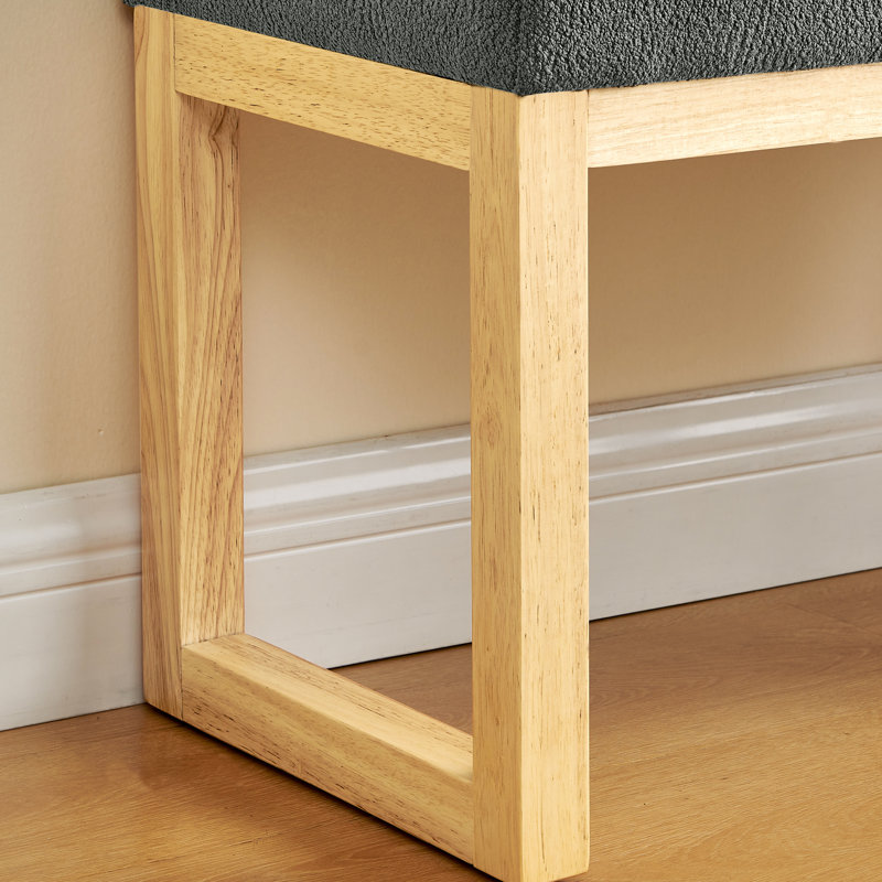 Banc minimaliste moderne gris foncé pour changer de chaussures, structure, coussin doux, banc à langer pour petit espace, siège en bois massif, librement dans les espaces