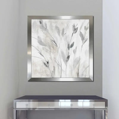 "Grey Misty Leaves Square I (Square)" par Lanie Loreth