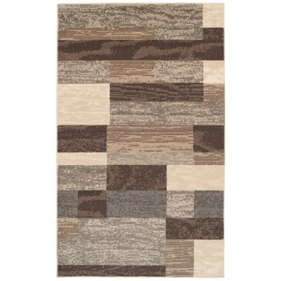 Tapis de couloir ou tapis d'intérieur à motif de patchwork géométrique contemporain Valenti