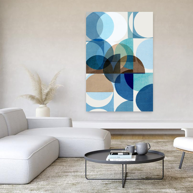 Echoes In Still Blue I! Art mural abstrait contemporain, H 60 po x l 40 po