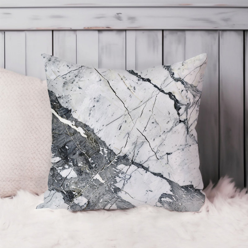 Abstract Marble Geode Crystal XVI Modern Throw Pillow Cover, 16"H x 16"W