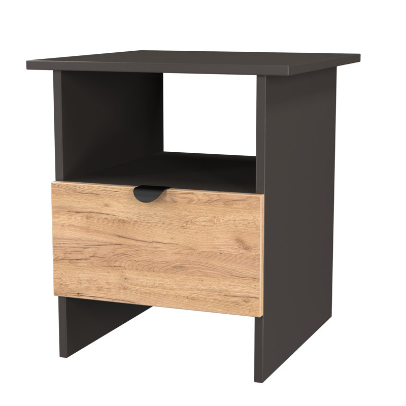 Bernan End Table, Black/Natural