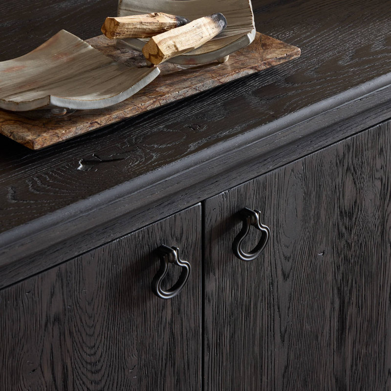 Alden Media Console-Worn Black Oak