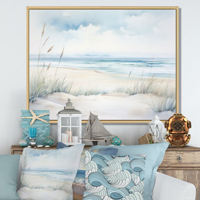 «Soft Color Beach Horizon III - Coastal Minimalisme», art mural