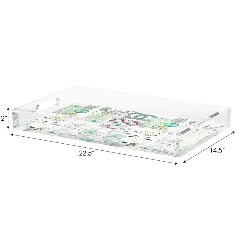 Decorative Tray, 22.5"W x 14.5"D x 2"H, Mint