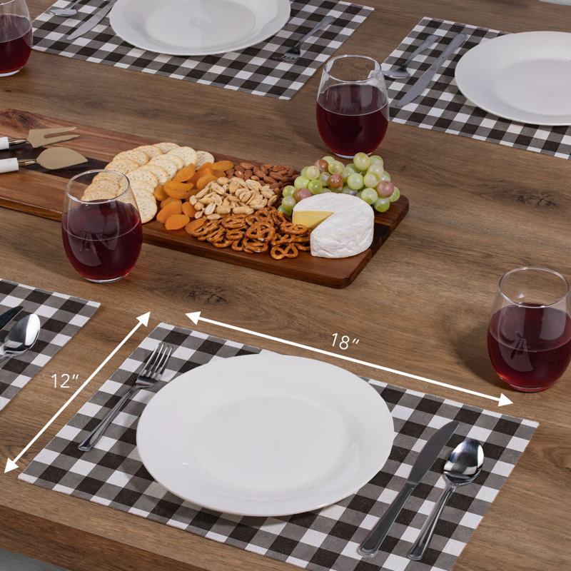 Ensemble de 4 napperons lavables Farmhouse Check