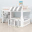 Lit mezzanine avec une maisonnette, éclairage à DEL et rangement pour les chambres d'enfants-59856236-59856237