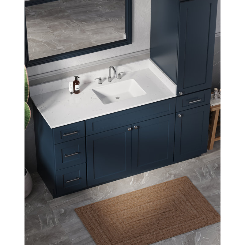 Meuble-lavabo simple 63 po Disar, Bleu