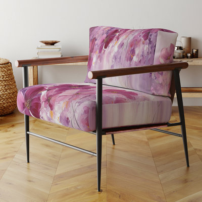 Chaise avec accoudoirs rembourrée Fuschia Country Charm
