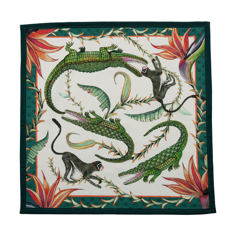 Ardmore 'River Chase' Cotton Napkins, Chalk