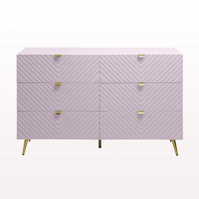 Commode rose à finition ultrabrillante