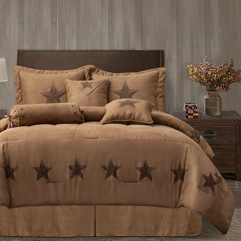 Ensemble d'édredon rustique Star Brown, Double