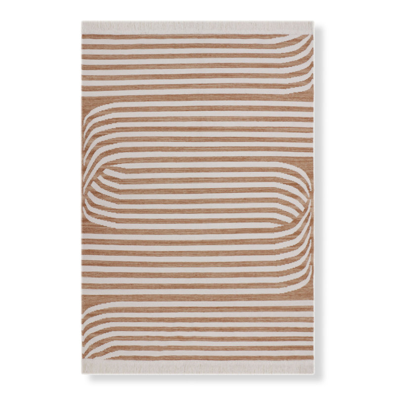 Tapis naturel en laine / coton tissé à la main, Rectangle de 5 pi x 8 pi