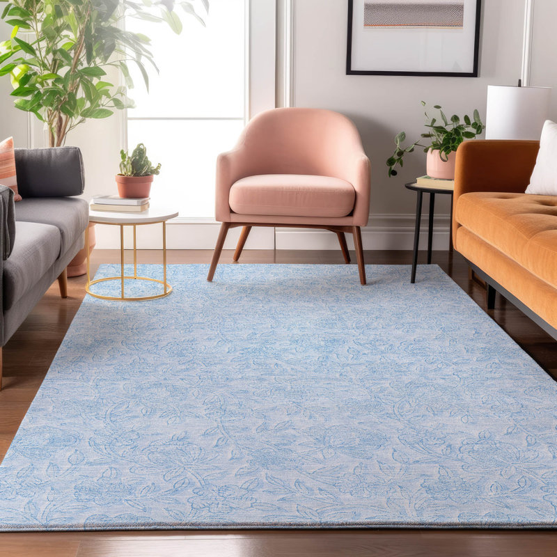 Tapis de qualité supérieure lavable à la machine Prisco Sky, Rectangle 5 pi x 7 pi 6 po