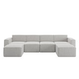 Bridgetown Contemporary 6 Piece Modular Sectional Sofa with 2 Ottomans