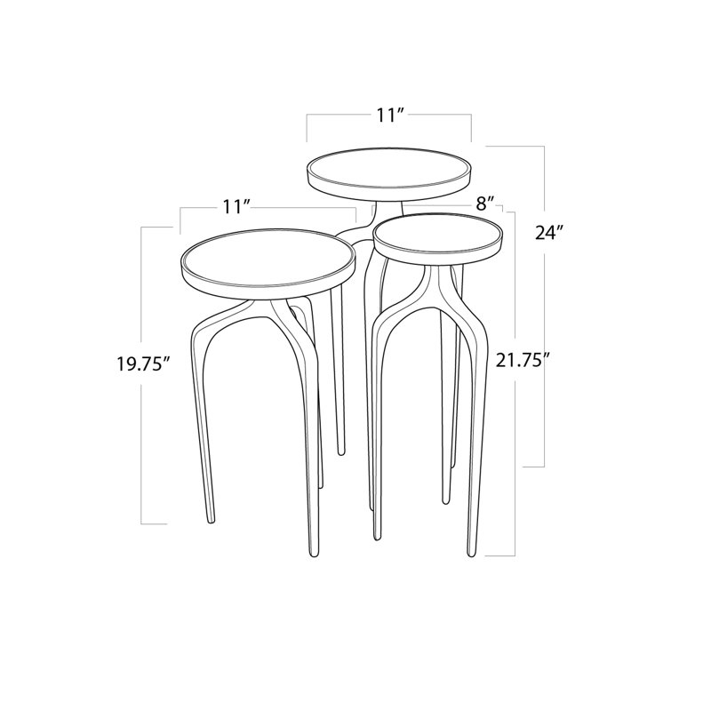Mixer Marble Top End Table Set
