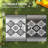Reversible Outdoor Rug, 9' x 12' Waterproof Plastic Straw Floor Mat, Portable RV Camping Carpet, Large Floor Mat for Backyard, Deck, Picnic, Beach, White & Black Toothed Rhombus