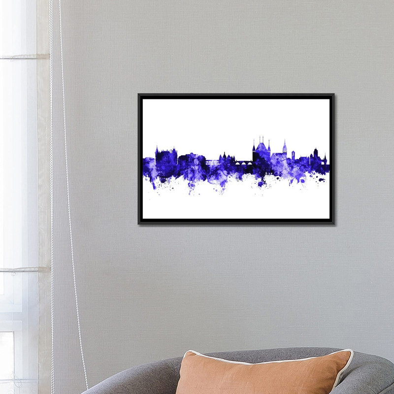 Thun, Suisse Skyline par Michael Tompsett - impression sur toile tendue, 8 po x 12 po x 0,75 po, Toile tendue, Pas de tapis